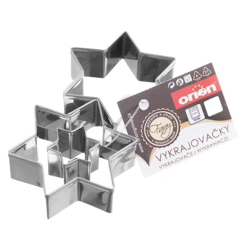 Zestaw 2 Wykrawaczy Do Ciastek Gwiazda 4,5 cm Stal Do Zmywarki MEBLIVA