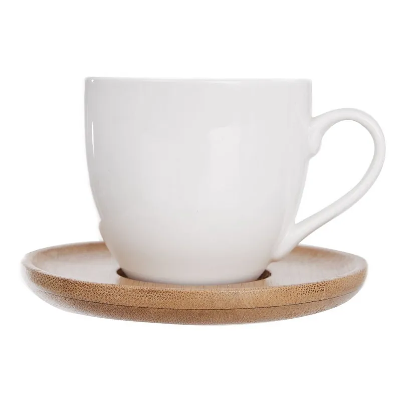 Zestaw Filiżanek Z Podstawkami Porcelanowe Małe 6 szt. 100 MEBLIVA - Białe
