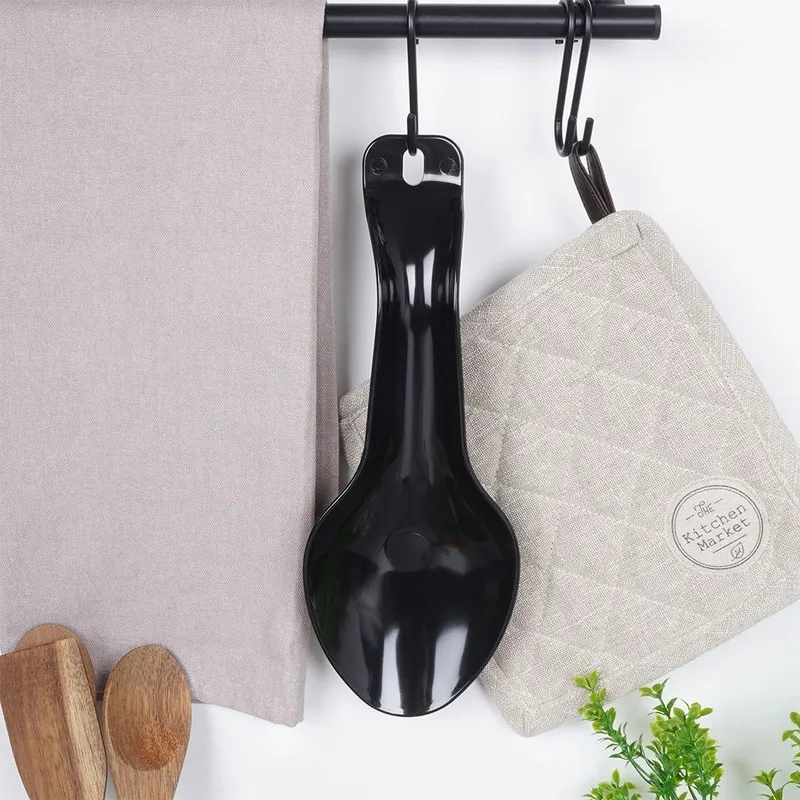 Podstawka Pod Chochlę I Łyżkę 29 x 10,5 cm Ochrona Blatu MEBLIVA - Czarna