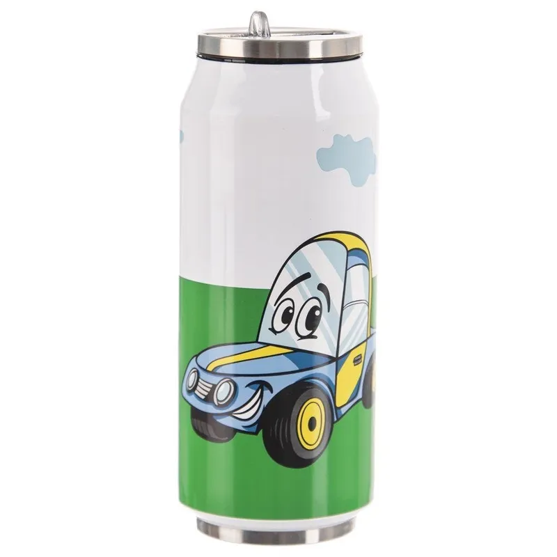 Kubek Puszka Auto Dla Dzieci Termiczny Stalowy Uniwersalny 400 ml MEBLIVA