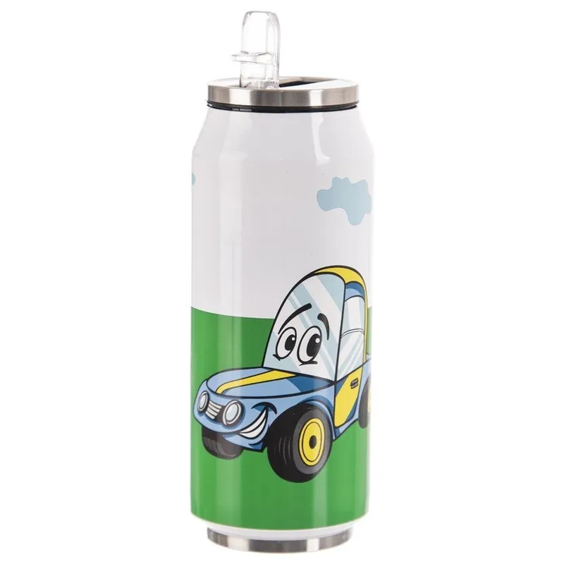 Kubek Puszka Auto Dla Dzieci Termiczny Stalowy Uniwersalny 400 ml MEBLIVA
