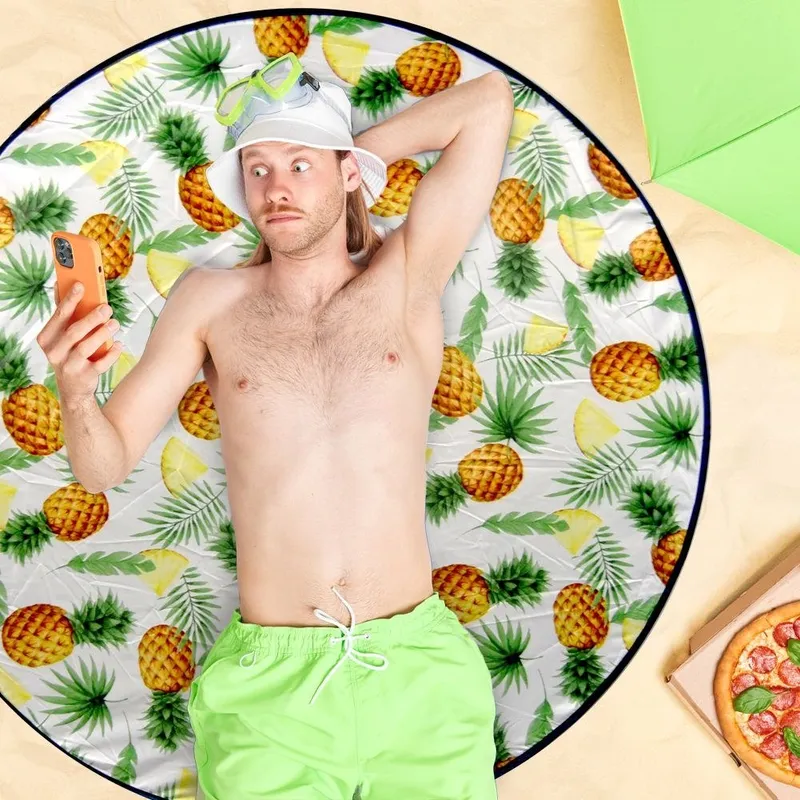 Koc Mata Piknikowa Plażowa Okrągła Lekka Z Pokrowcem Solidna GARDIVA