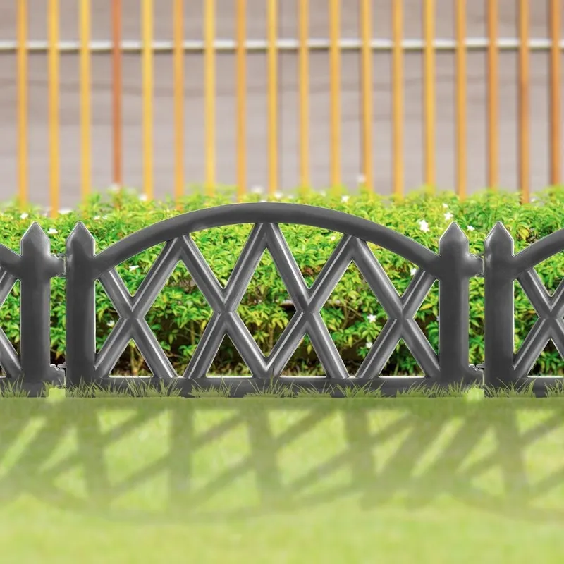Płotek Ogrodowy Ozdobny Palisada Obrzeże 50 x 30 cm 6 GARDIVA - Grafitowy