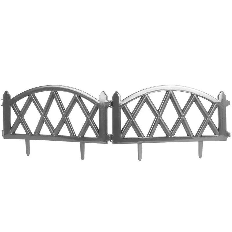 Płotek Ogrodowy Ozdobny Palisada Obrzeże 50 x 30 cm 6 GARDIVA - Grafitowy