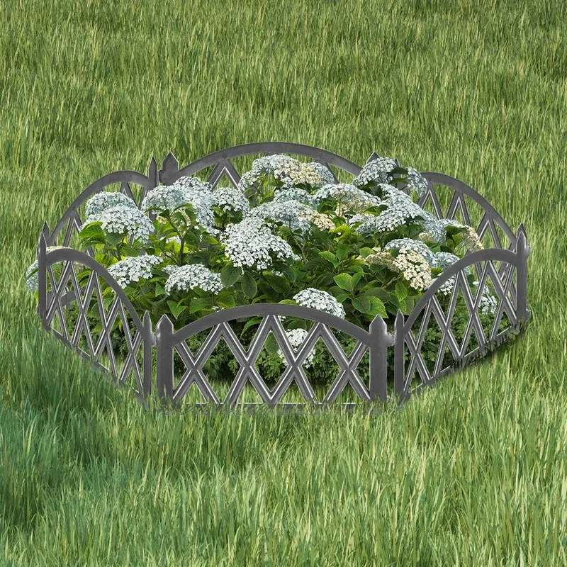 Płotek Ogrodowy Ozdobny Palisada Obrzeże 50 x 30 cm 6 GARDIVA - Grafitowy