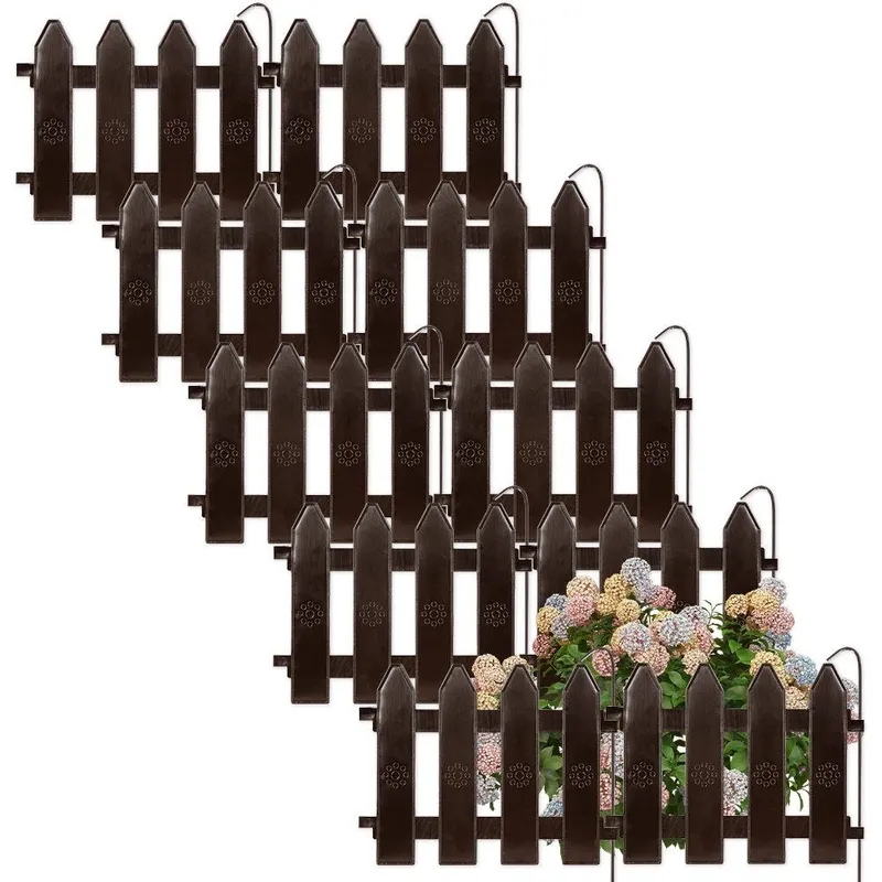 Płotek Ogrodowy Palisada Obrzeże 20x15 cm 10 szt. GARDIVA - Brązowy