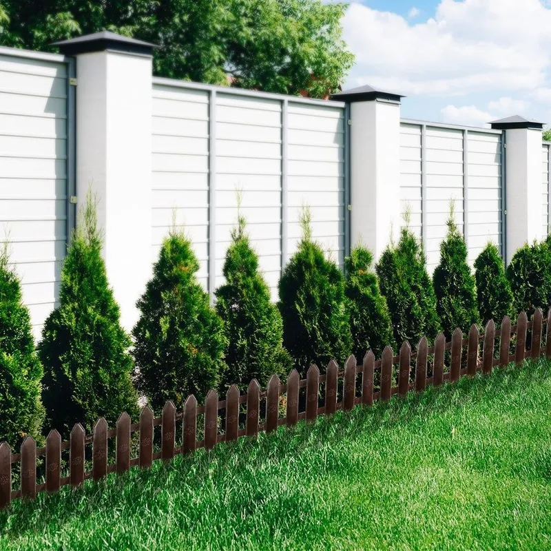 Płotek Ogrodowy Palisada Obrzeże 20x15 cm 10 szt. GARDIVA - Brązowy