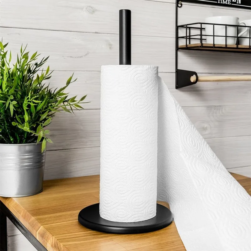 Stojak Na Ręcznik Papierowy Metalowy 33 cm MEBLIVA - Czarny