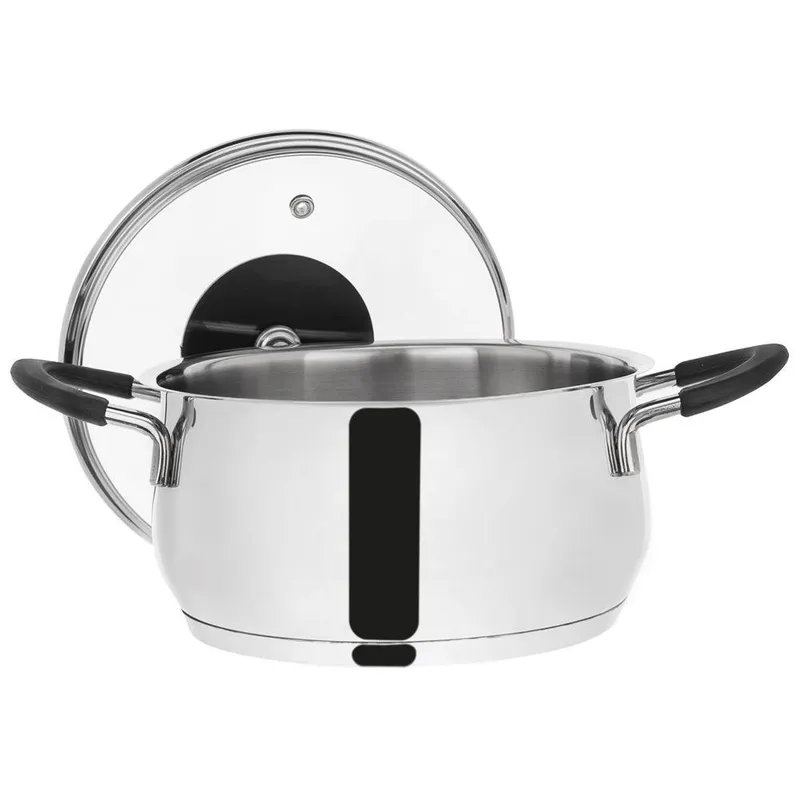 Garnek Stalowy Ze Szklaną Pokrywką DALIE 16 cm, 1,8 l MEBLIVA
