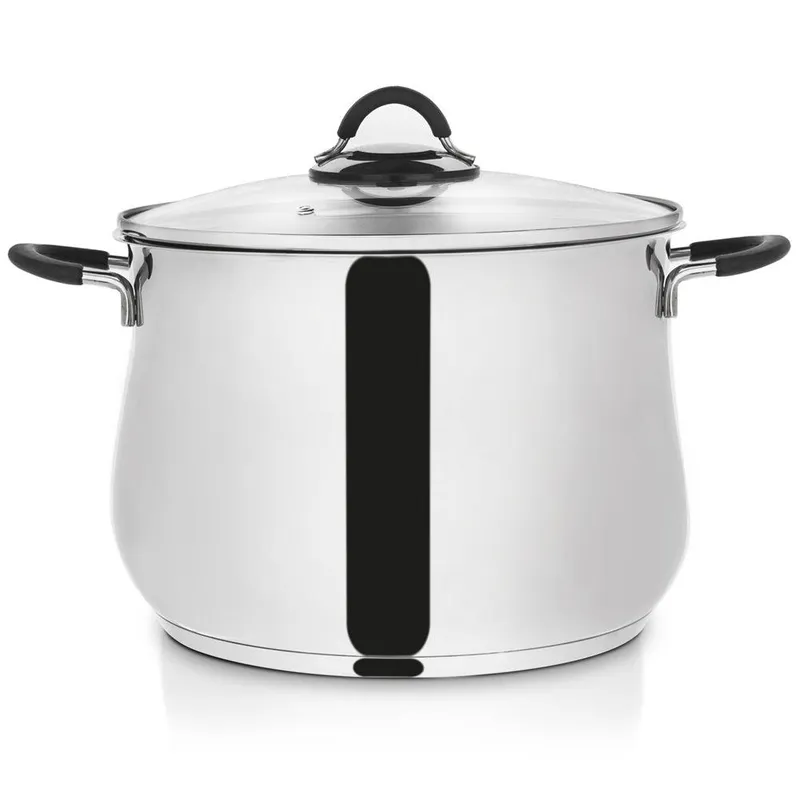 Garnek Stalowy Ze Szklaną Pokrywką DALIE 26 cm, 10,6 l MEBLIVA