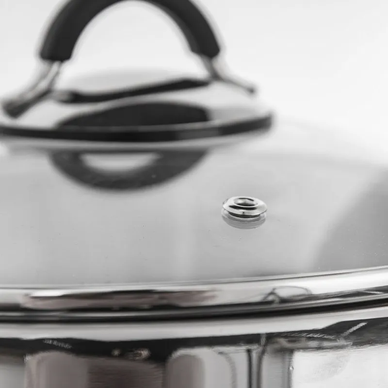 Garnek Stalowy Ze Szklaną Pokrywką DALIE 26 cm, 10,6 l MEBLIVA