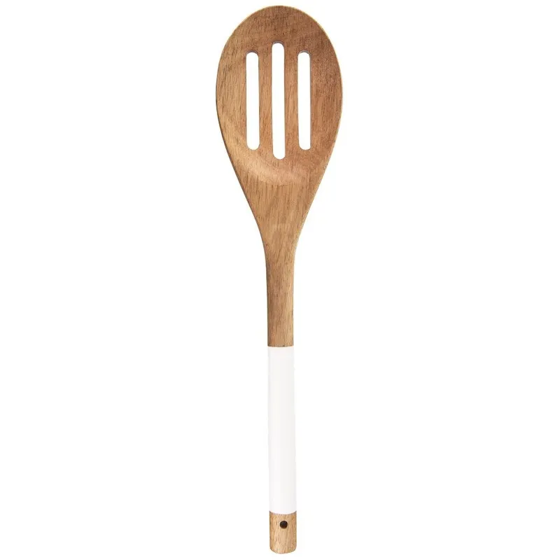 Łyżka Łyżeczka Cedzakowa Do Odcedzania Drewniana WHITELINE 30 cm MEBLIVA