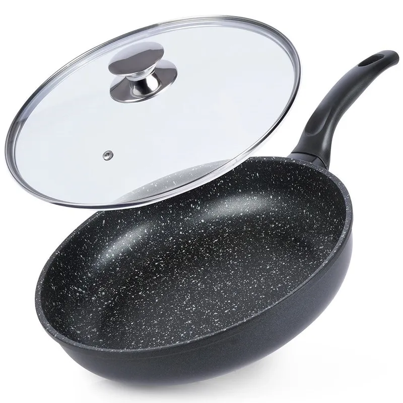 Patelnia Granitowa Z Pokrywką 28 cm Grande Do Indukcji MEBLIVA