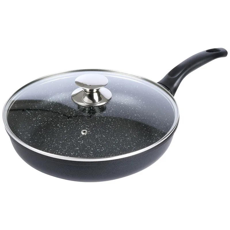 Patelnia Granitowa Z Pokrywką 28 cm Grande Do Indukcji MEBLIVA