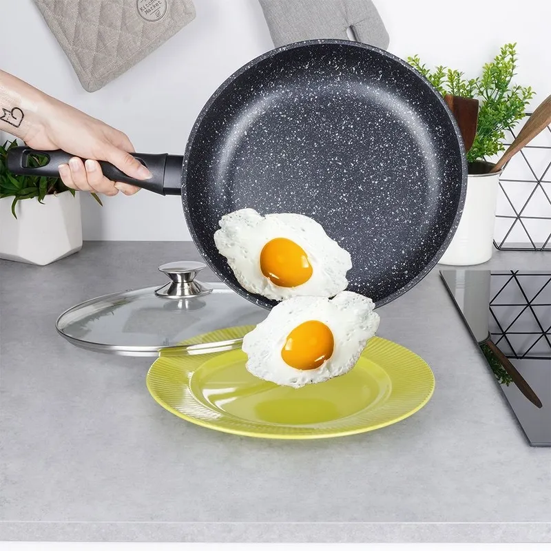 Patelnia Granitowa Z Pokrywką 28 cm Grande Do Indukcji MEBLIVA