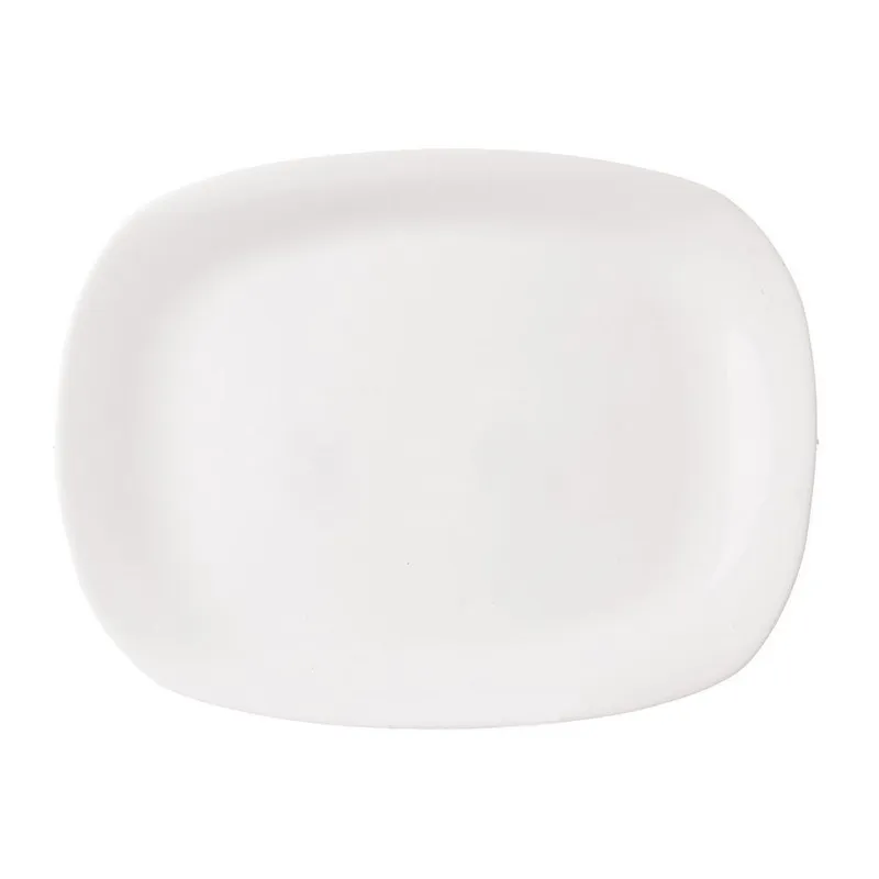 Półmisek Szklany Prostokątny Talerz Serwowania 28 x 21 cm MEBLIVA - Biały