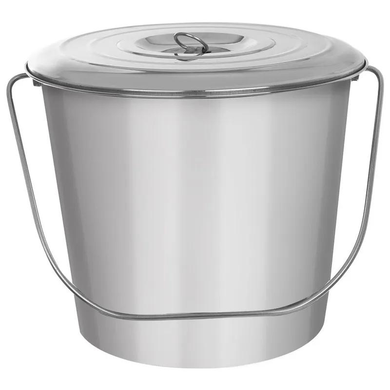 Wiadro Do Żywności Stal Nierdzewna 12 l Z Pokrywką 30 x 27 cm MEBLIVA