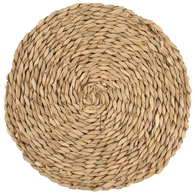 Podkładka Na Stół Okrągła Naturalna Boho 35 cm Liście Pałki Wodnej MEBLIVA