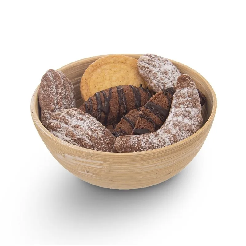 Miska Bambusowa Naturalna 14 cm Dekoracyjna Na Produkty Suche MEBLIVA