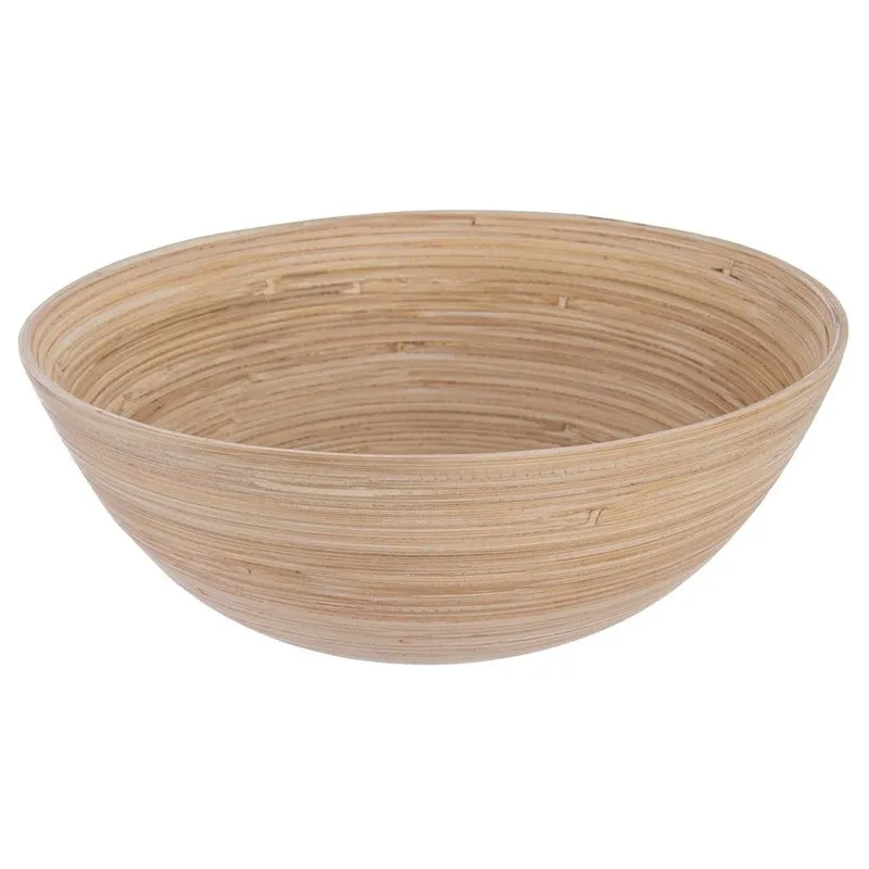 Miska Bambusowa Naturalna 25 cm Dekoracyjna Na Produkty Suche MEBLIVA