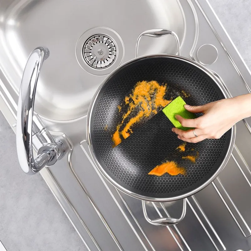 Patelnia Wok Z Uchwytami Stalowa Indukcja Nieprzywierająca 28 cm MEBLIVA