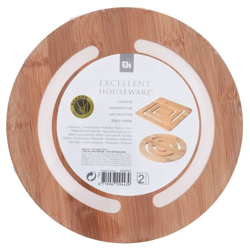 Podstawka Pod Garnek Bambusowa EXCELLENT HOUSEWARE 20 cm Okrągła MEBLIVA