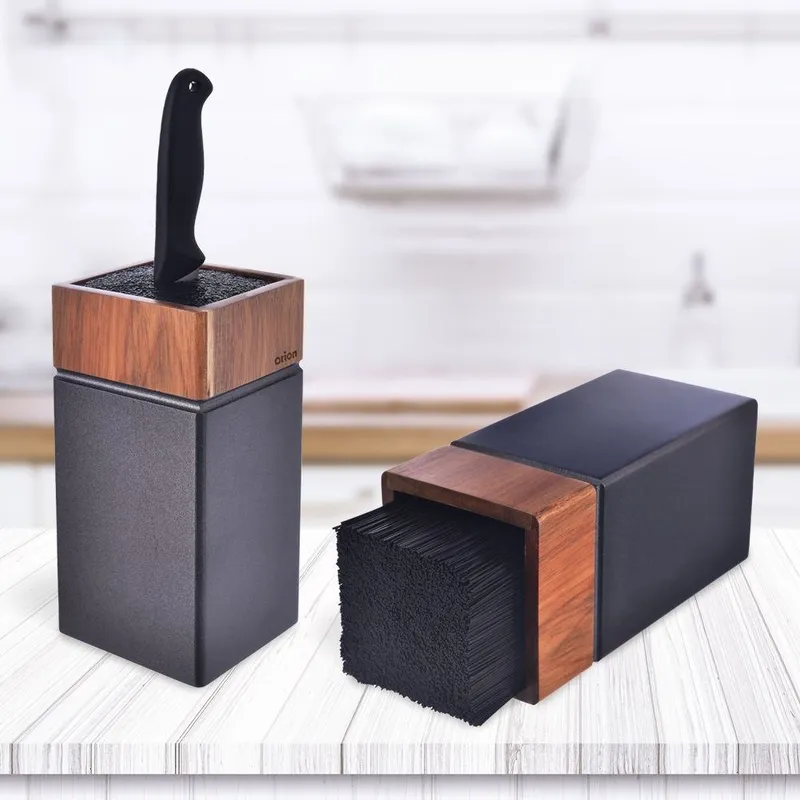 Stojak Pojemnik Organizer Na Noże Kuchenne Drewniany 11x10,5x22,5 MEBLIVA