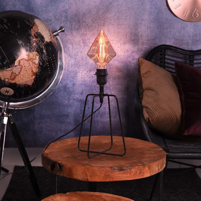 Lampa Stołowa Nocna Metalowa 21 cm Do Biura I Pokoju MEBLIVA - Czarna