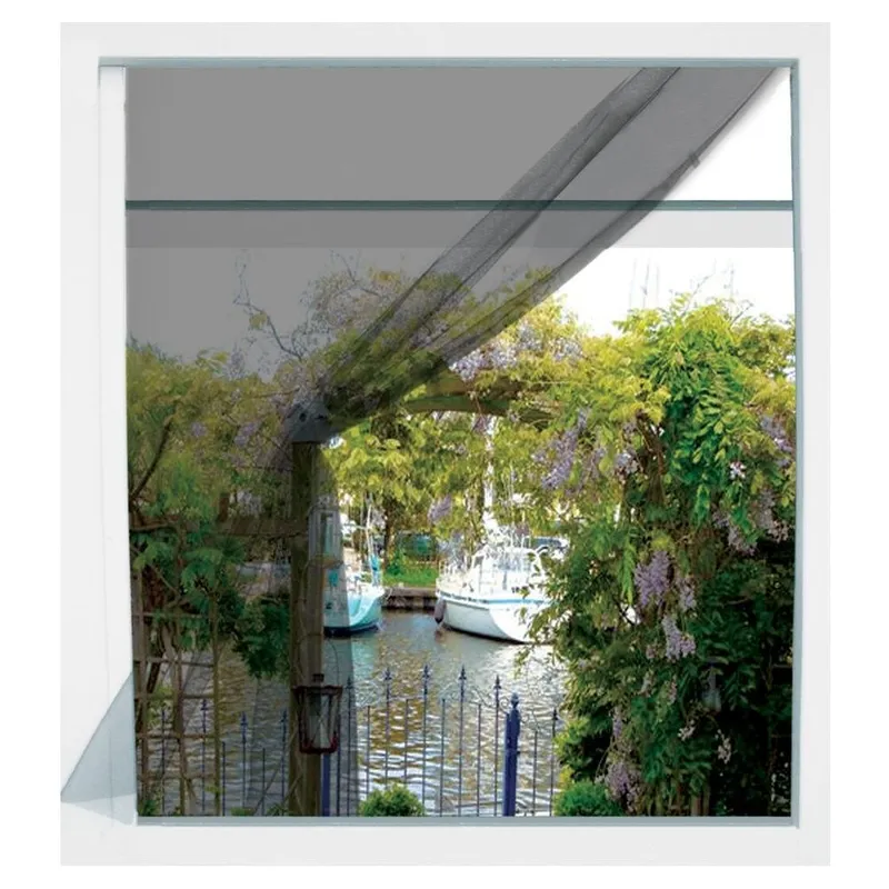 Moskitiera Na Okno 150 x 130 cm Z Taśmą Poliester MEBLIVA - Czarna