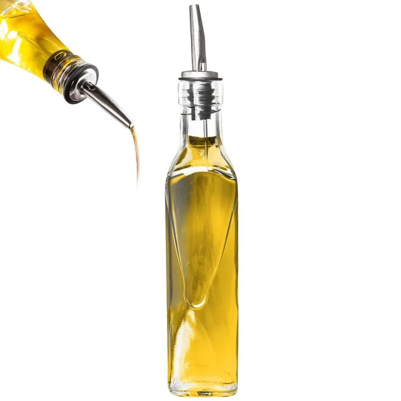 Butelka Na Oliwę Ocet Z Dozownikiem Szklana 250 ml Przezroczysta MEBLIVA