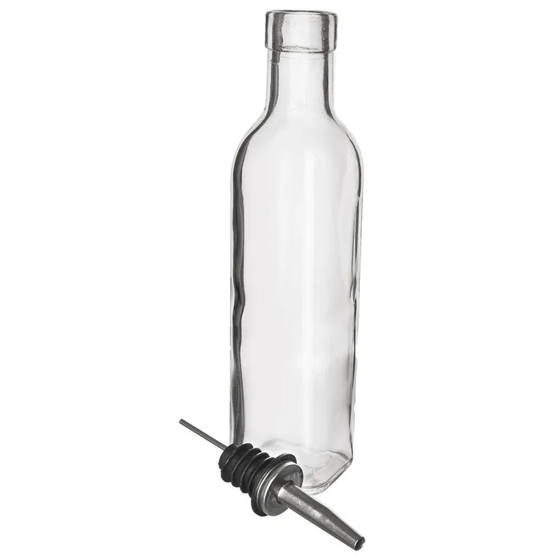 Butelka Na Oliwę Ocet Z Dozownikiem Szklana 250 ml Przezroczysta MEBLIVA