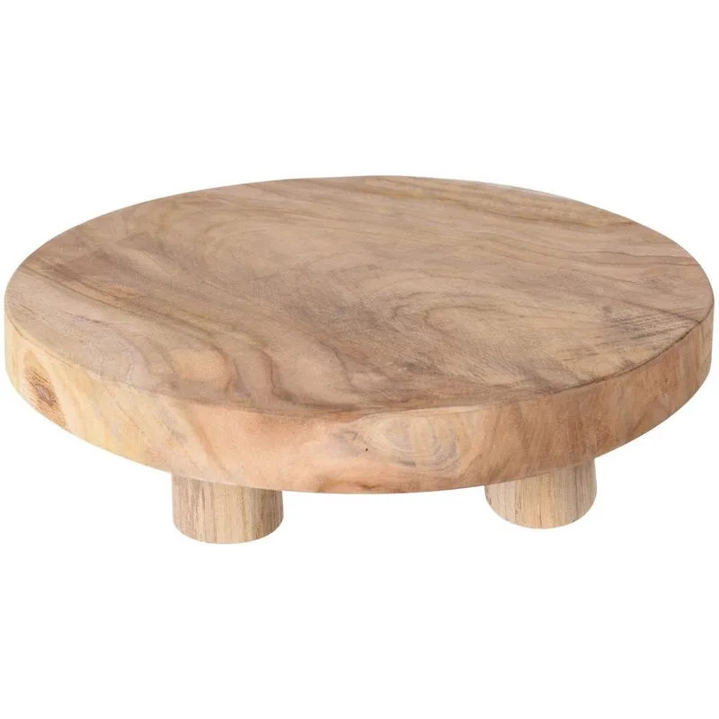 Deska Do Serwowania Tekowa HOME STYLING 30 cm Okrągła Drewniana MEBLIVA