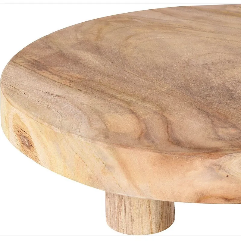 Deska Do Serwowania Tekowa HOME STYLING 30 cm Okrągła Drewniana MEBLIVA