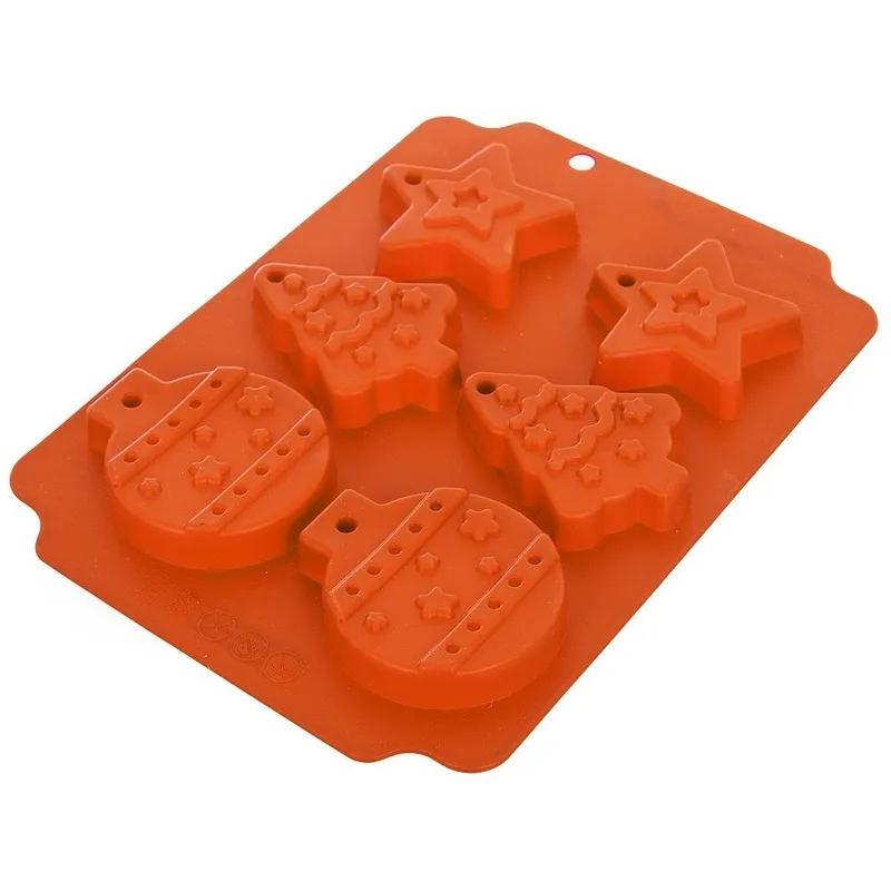 Forma Do Ciastek Świąteczna SILLINIE Silikonowa 23 x 17 cm 6 szt. MEBLIVA
