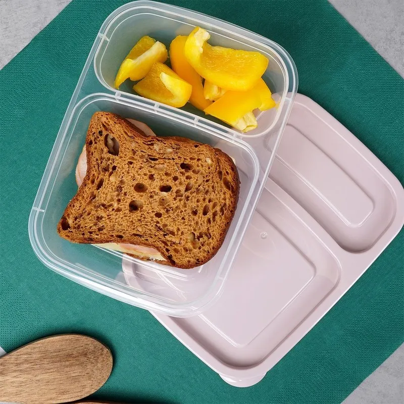 Pojemnik Na Żywność Dzielony 750 ml Lunchbox Mrożenie 19 x 13,5 cm MEBLIVA