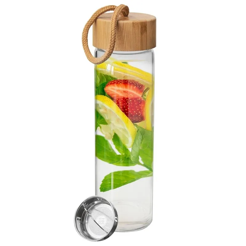 Butelka Na Wodę Napoje Szklana Z Sitkiem Fitrowanie Szczelna 450 ml MEBLIVA
