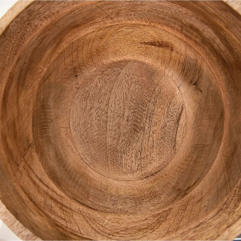 Miska Drewniana Na Owoce Warzywa Sałatki Dekoracyjna 25 cm 3 l MEBLIVA