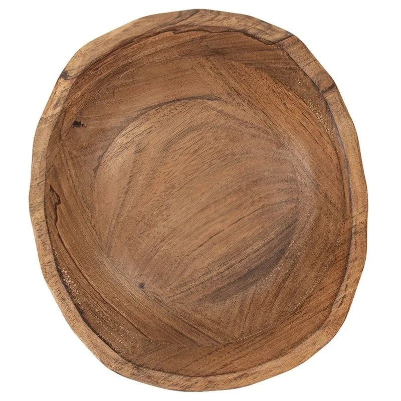 Miska Na Owoce Do Sałatki Dekoracyjna Drewniana 30 cm 1,6 l MEBLIVA