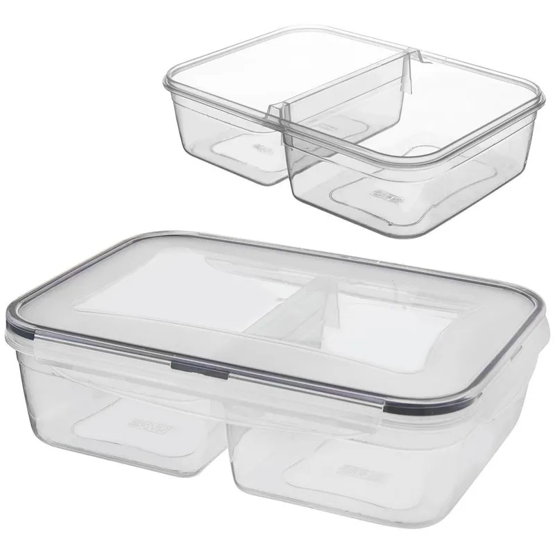 Pojemnik Dzielony Lunchbo X 2 l Szczelny Piętrowany 25,5 x 18 cm MEBLIVA