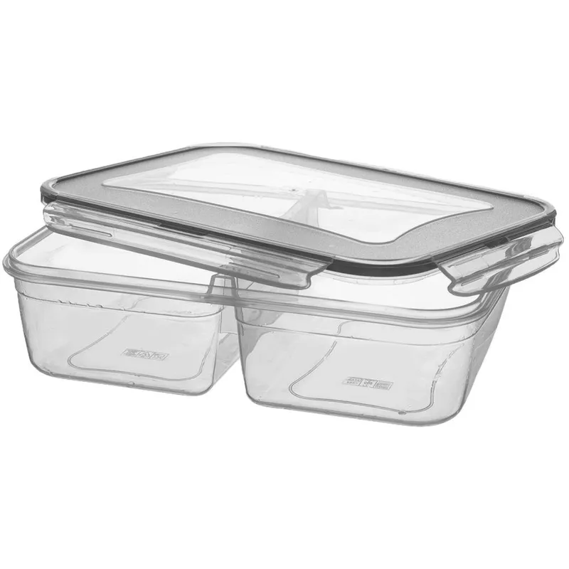 Pojemnik Dzielony Lunchbo X 2 l Szczelny Piętrowany 25,5 x 18 cm MEBLIVA