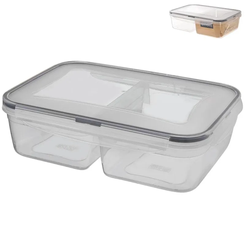 Pojemnik Dzielony Lunchbo X 2 l Szczelny Piętrowany 25,5 x 18 cm MEBLIVA