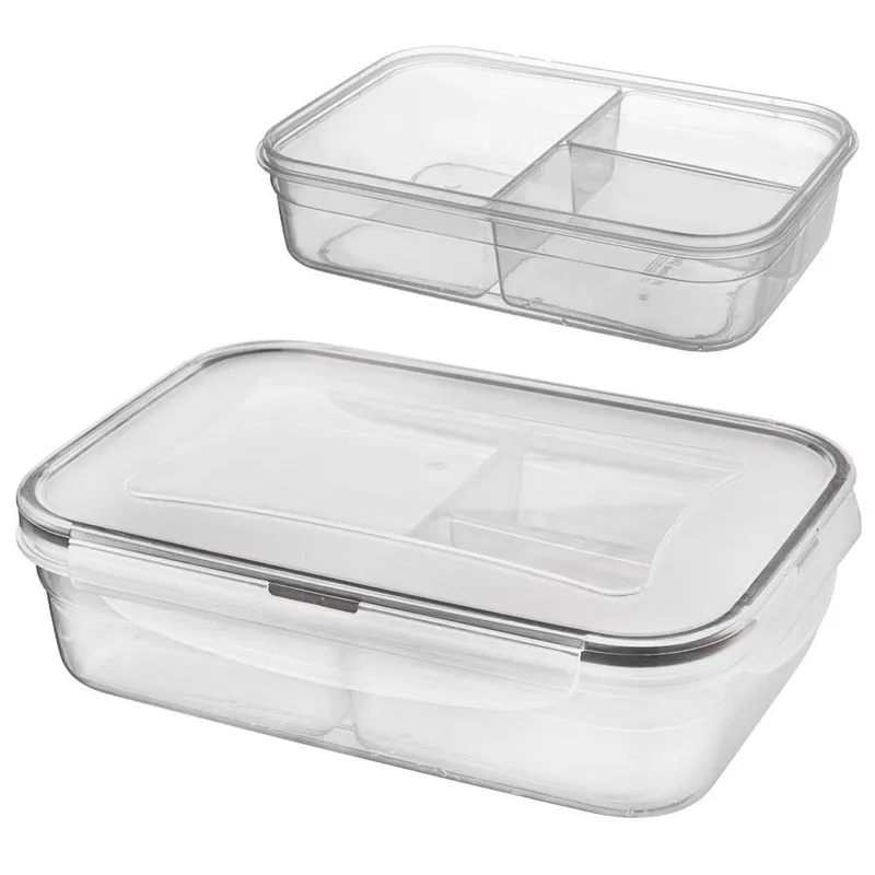 Pojemnik Lunchbox Dzielony 3 Komory Szczelny 1 l Mrożenie 21 x 15 MEBLIVA