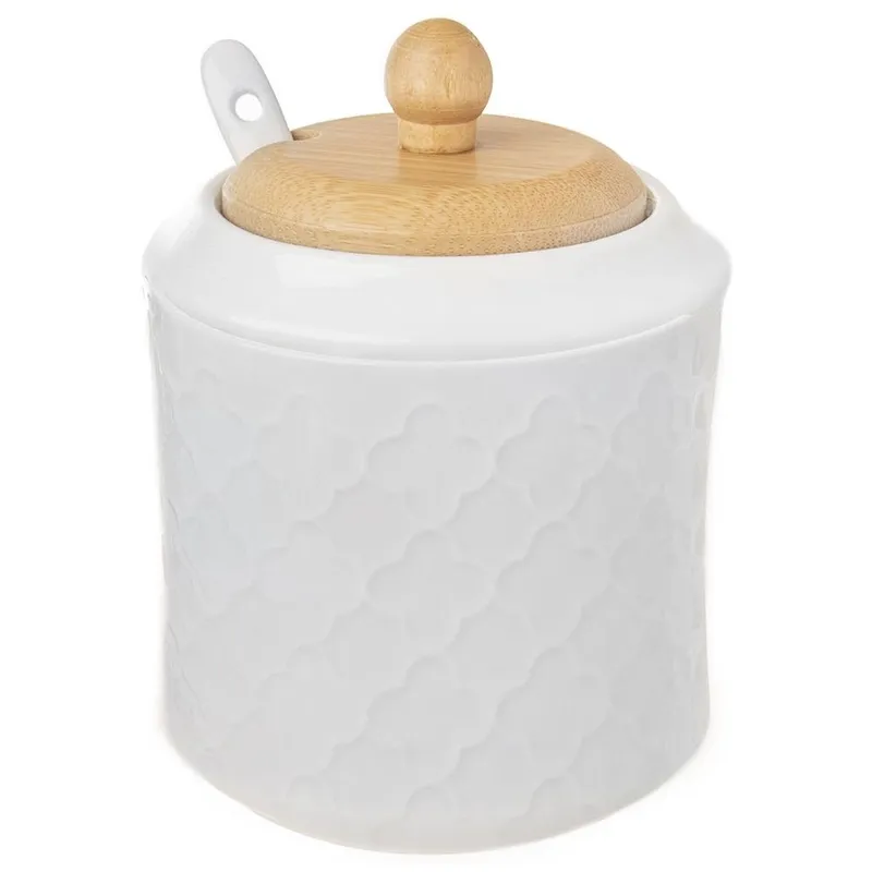 Porcelanowa Cukierniczka Z Łyżeczką I Pokrywką MEBLIVA