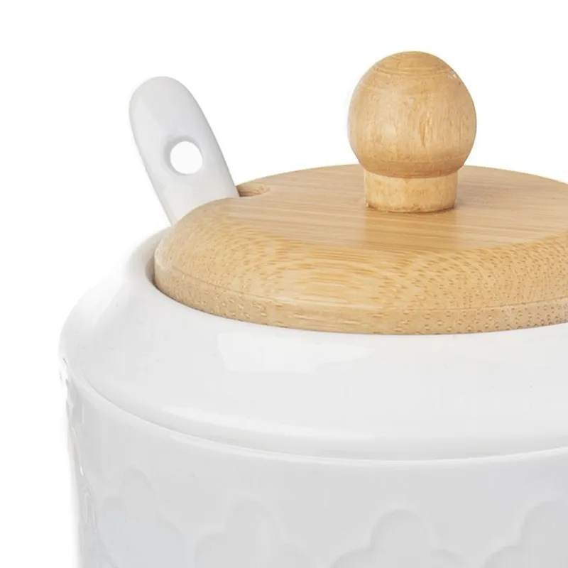 Porcelanowa Cukierniczka Z Łyżeczką I Pokrywką MEBLIVA