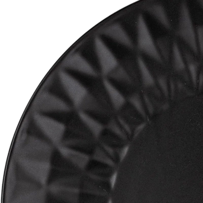 Talerz Deserowy Ceramiczny NAVA SOHO 20 cm Tłoczony MEBLIVA - Czarny