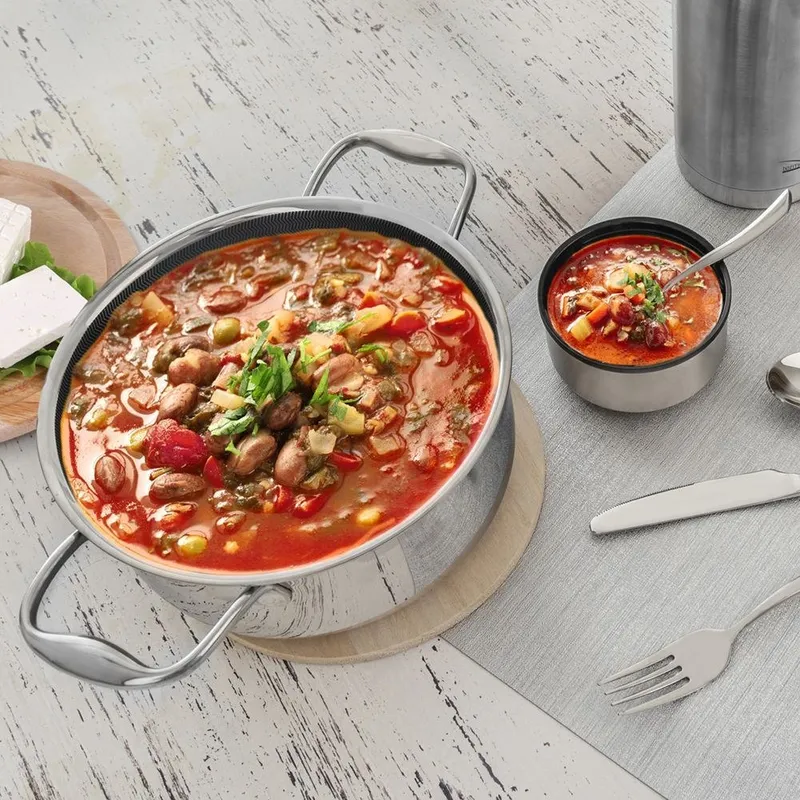 Garnek Stalowy 4,8 l COOKCELL HYBRYD 24 cm Indukcja Piekarnik MEBLIVA