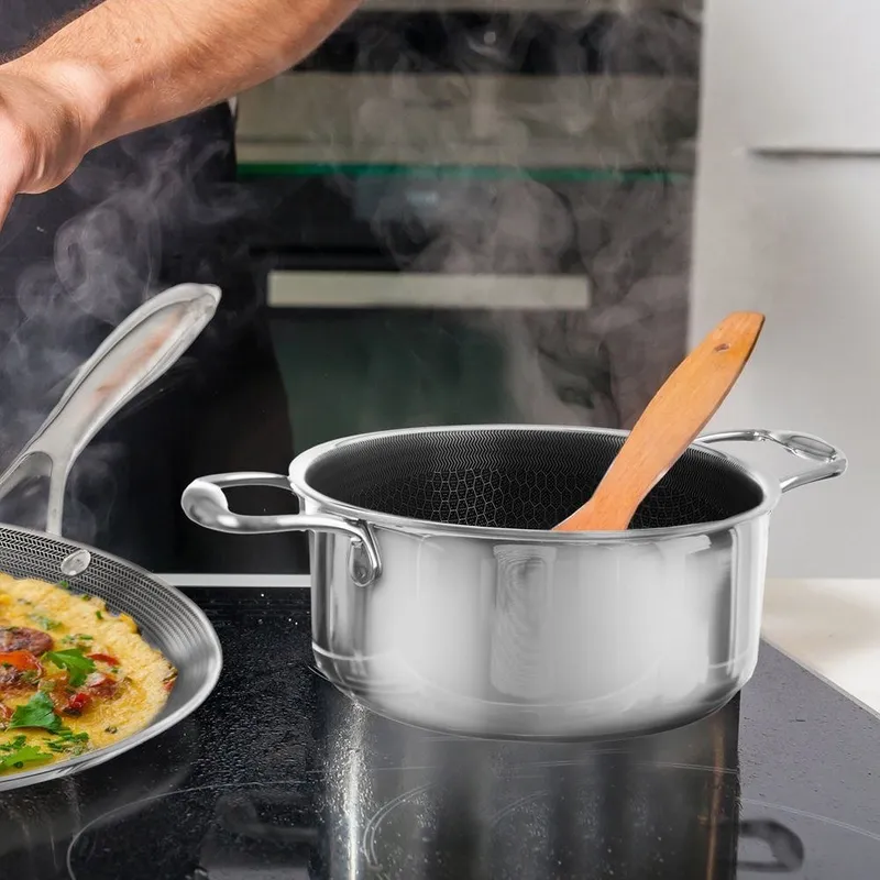 Garnek Stalowy 7 l COOKCELL HYBRYD 26 cm Indukcja Piekarnik MEBLIVA