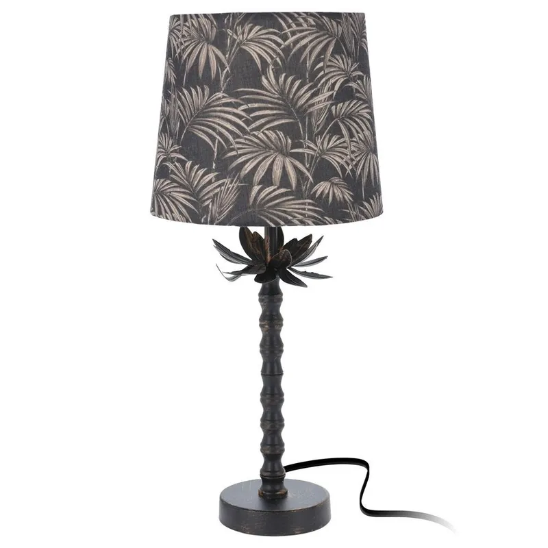 Lampa Lampka Stołowa Stojąca Ozdobna Abażur Metalowa Na Kabel 49 cm MEBLIVA