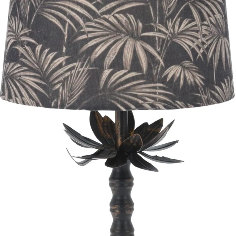 Lampa Lampka Stołowa Stojąca Ozdobna Abażur Metalowa Na Kabel 49 cm MEBLIVA