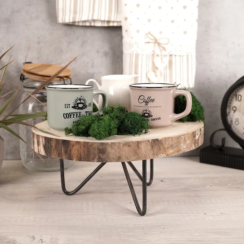 Zestaw Kubki Ceramiczne 160 ml 3 szt. Dekoracyjne Kawy/Herbaty MEBLIVA